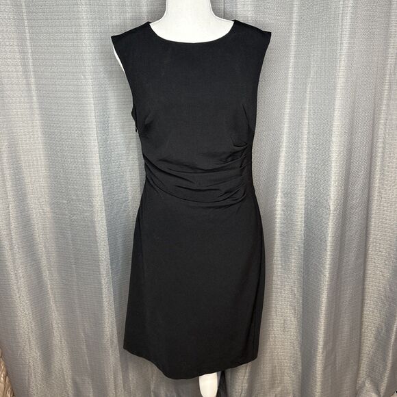 ROZ & ALI Little Black Sleeveless Dress 8 Petite Side Zip EUC - Picture 1 of 11